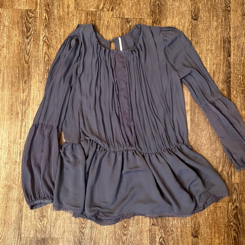 free people navy blouse